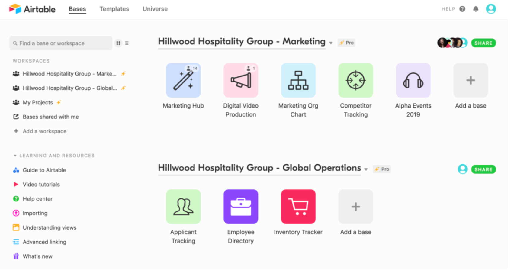 airtable industry templates