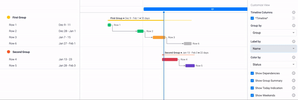 Hide columns in table widget and move subitems between items!