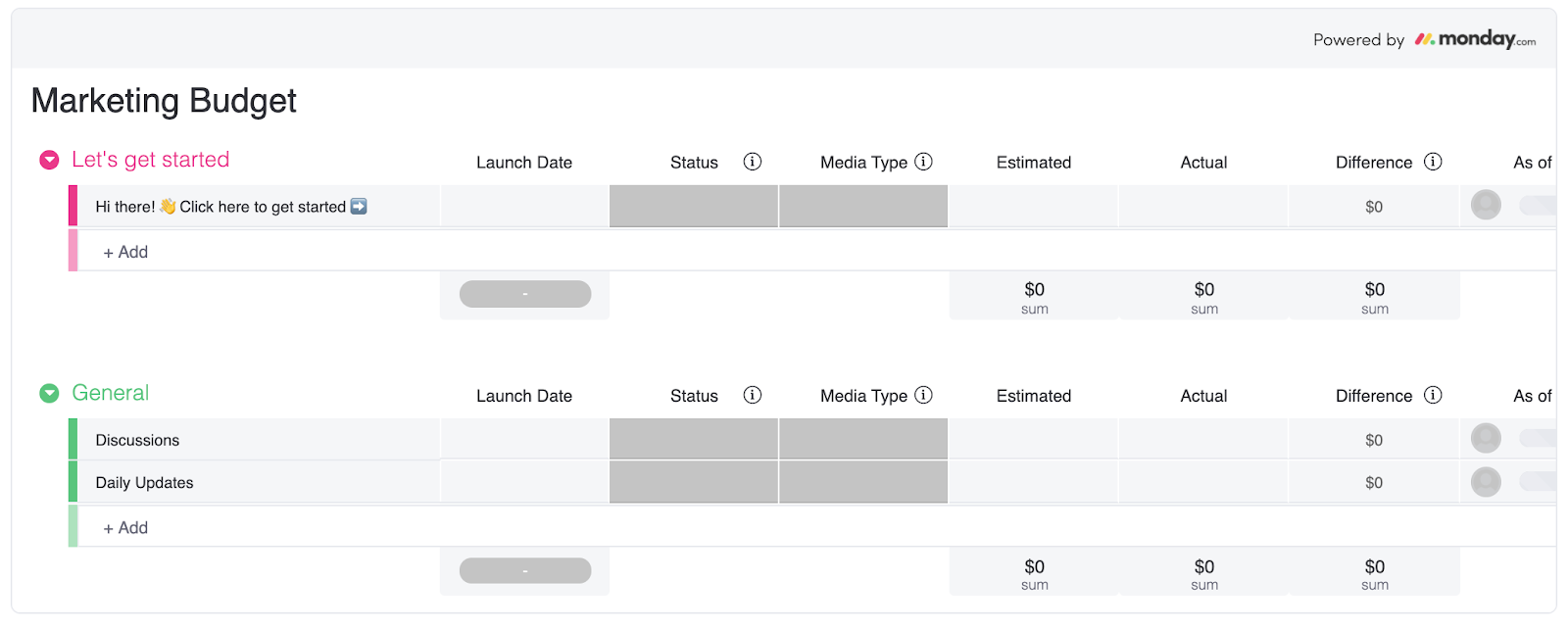management tools budget tracker monday.com