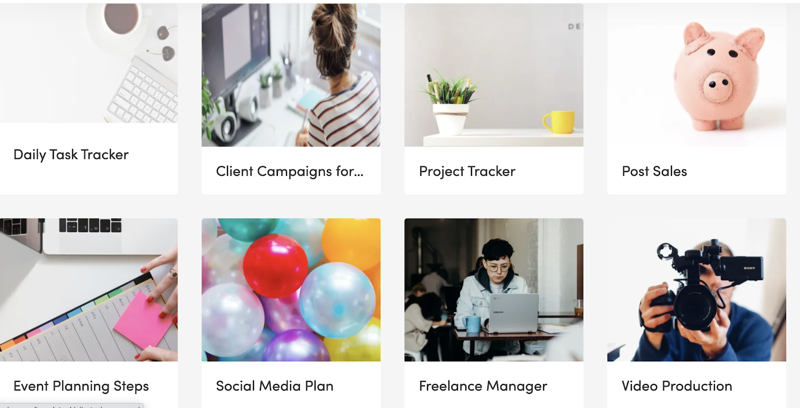 some of the templates that monday.com offers