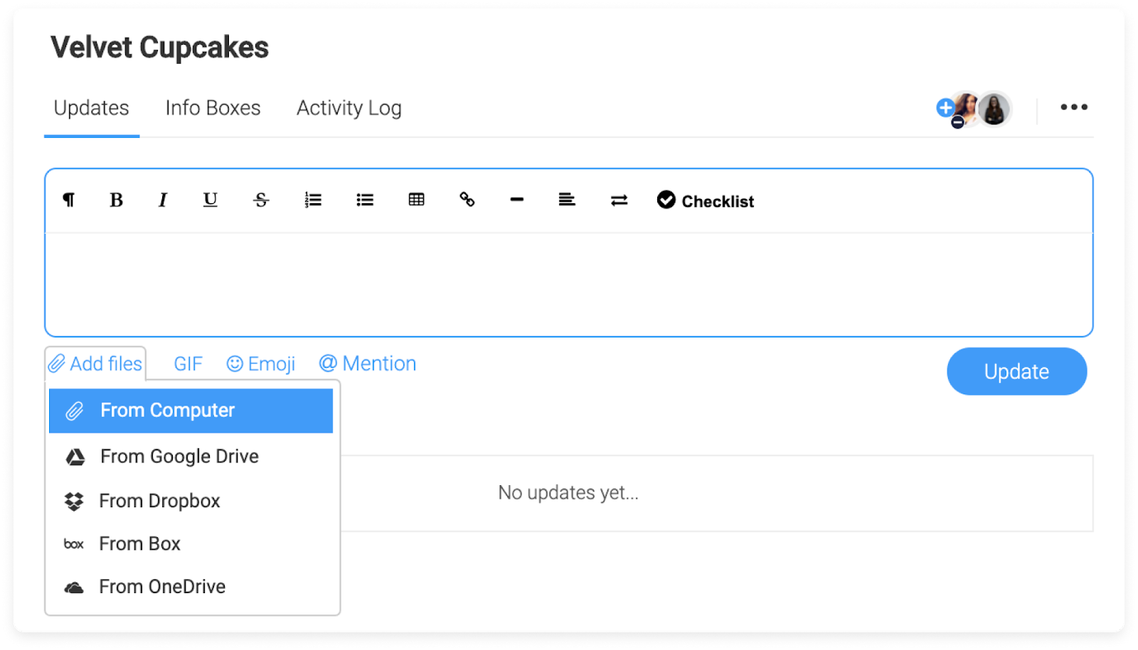 uploading a document to monday.com