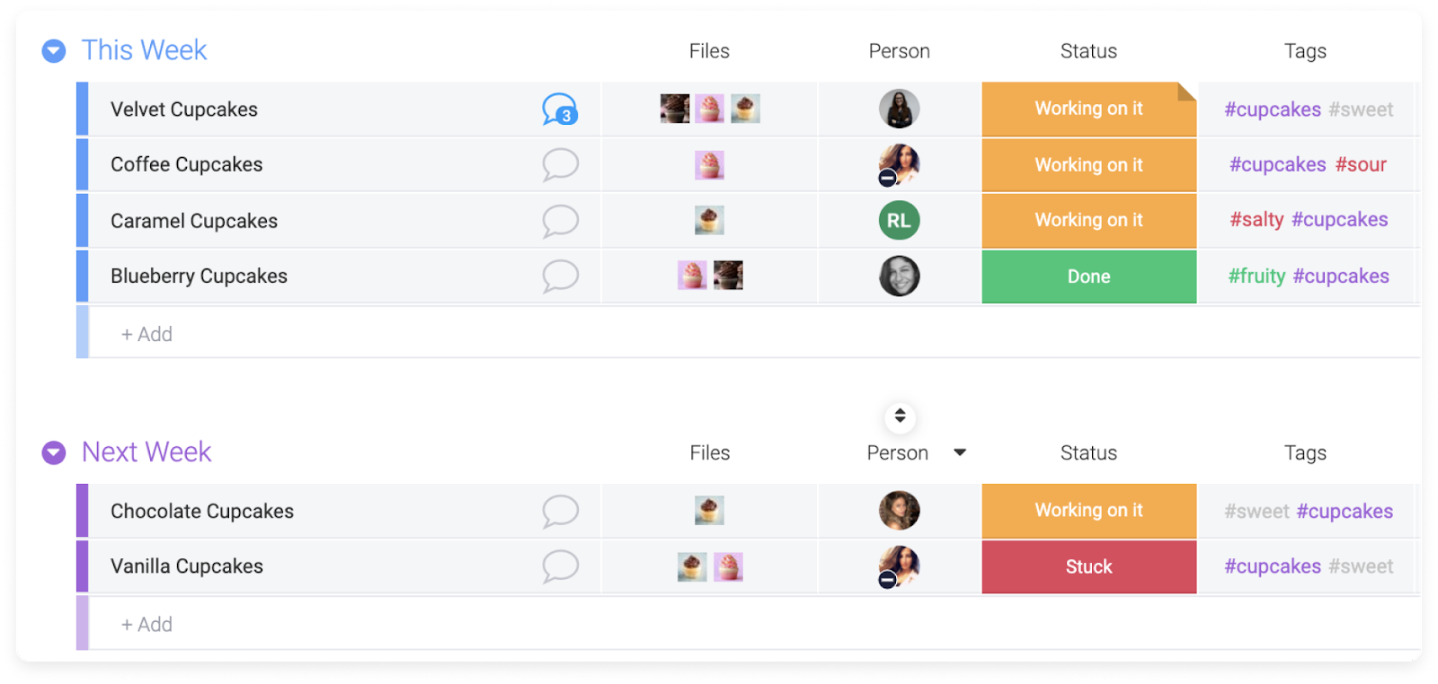 file management monday.com visual display