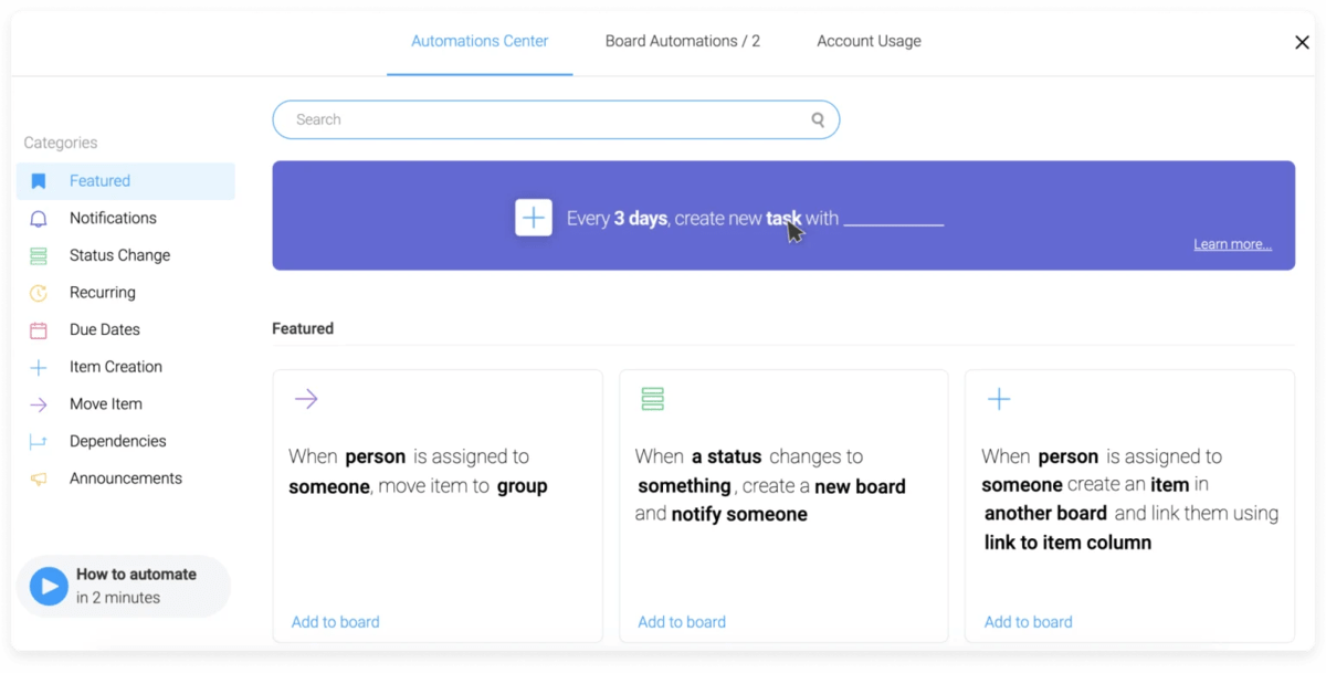 Automation examples