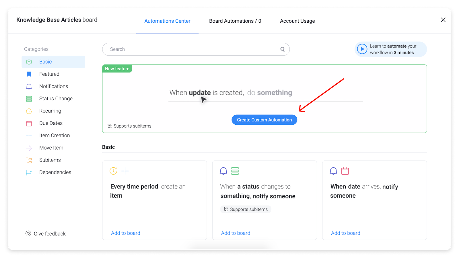monday.com custom automations monday.com allows users to create their own custom automations
