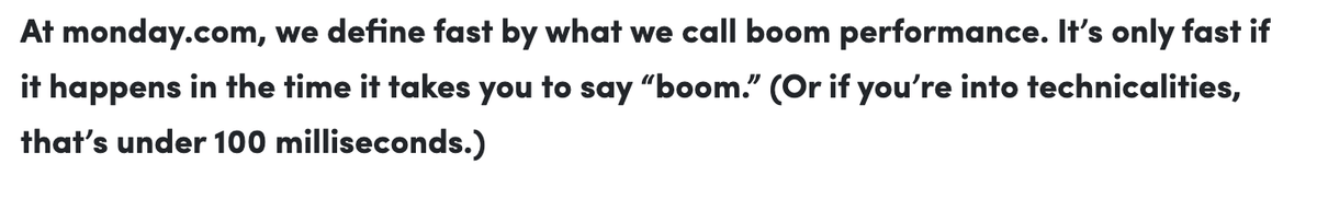boom performance quote from monday.com regarding boom performance